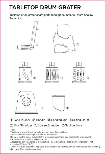 Table Top Drum Grater